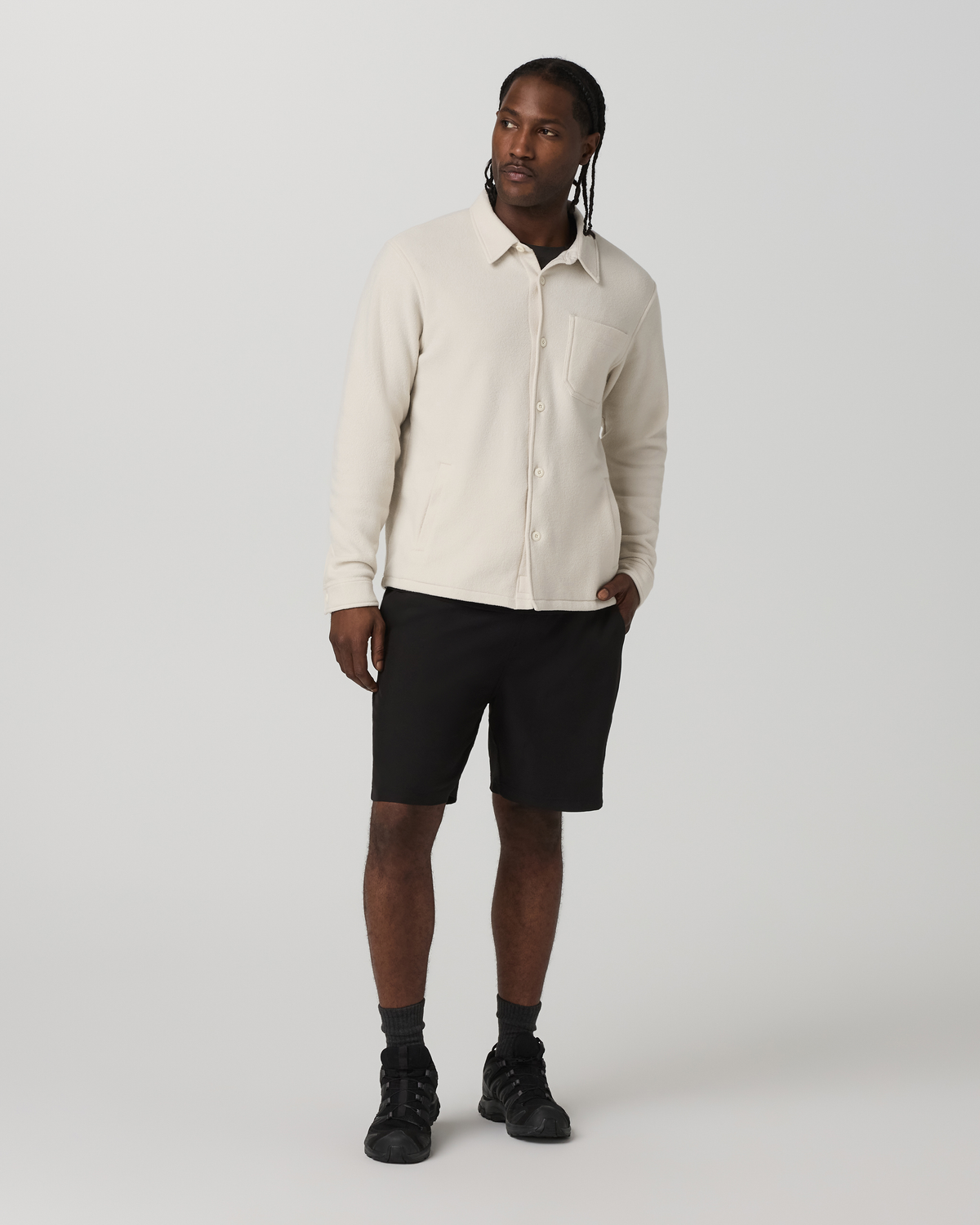 Beach Fleece Shirt Jacket | Bone Heather