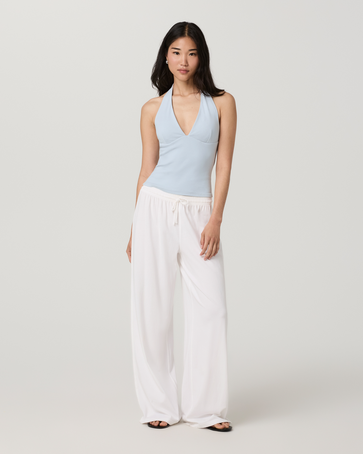 Everyday Cotton Stretch Plunge Halter | Atmosphere
