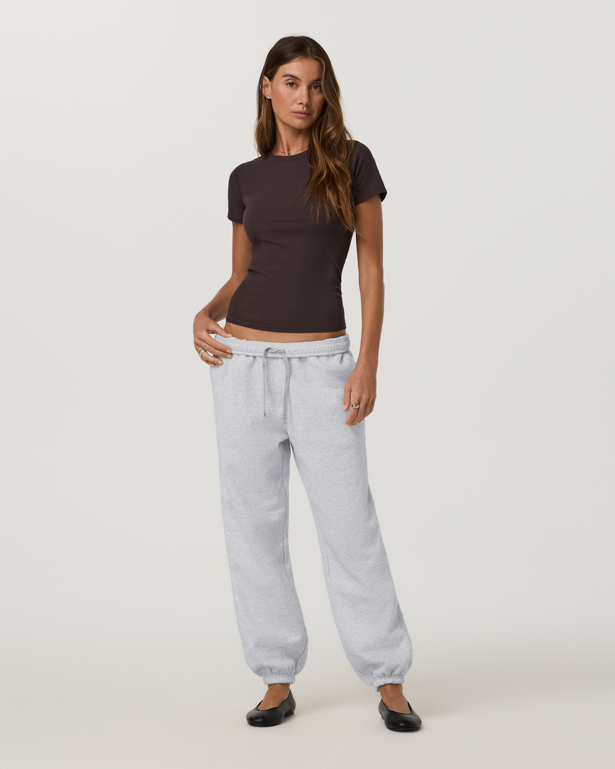 Pose Fitted Tee Long | French Roast
