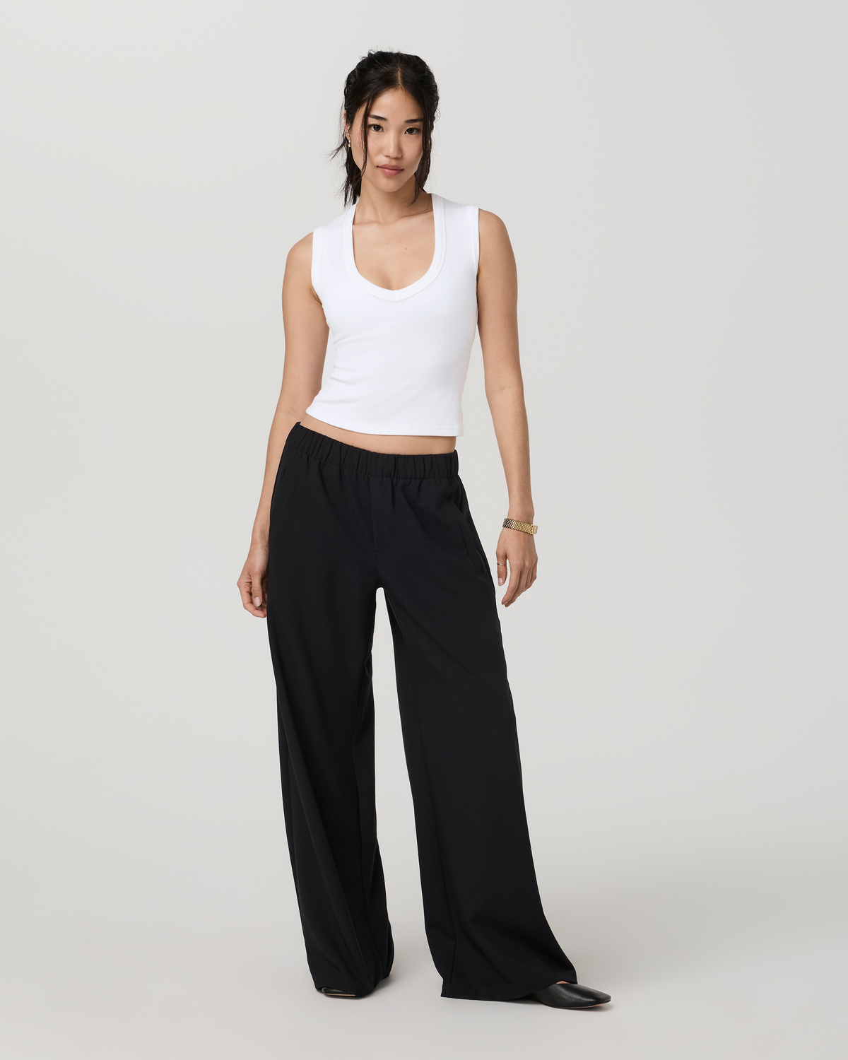 Sander Elastic Waist Trouser | Black
