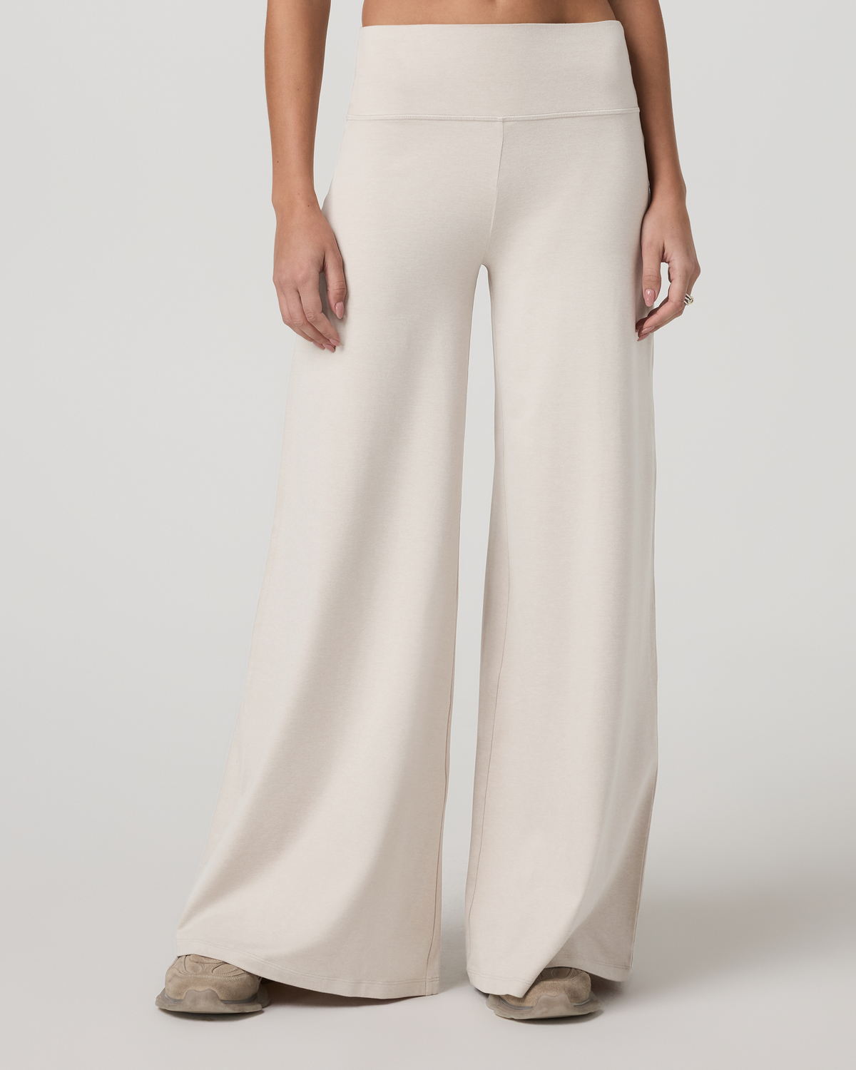 Halo Easy Wideleg Pant - Long | Ecru Heather