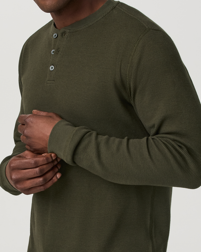 Waffle Henley | Olive