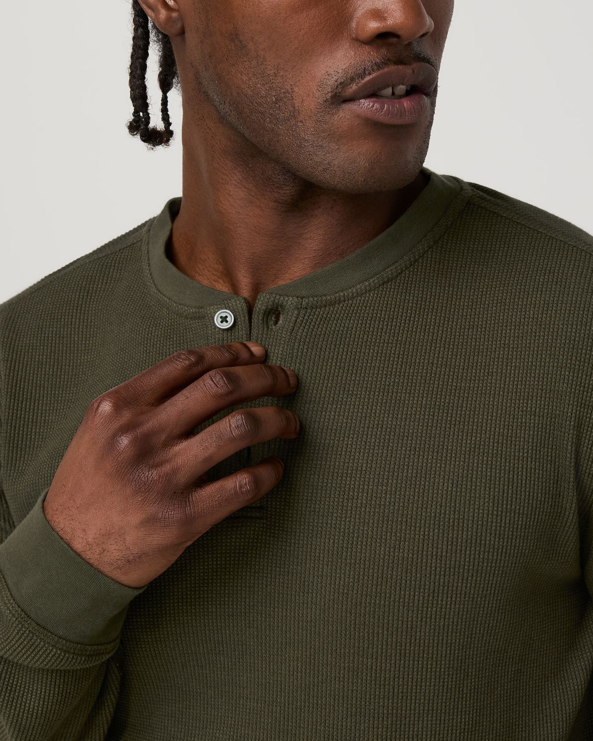 Waffle Henley | Olive