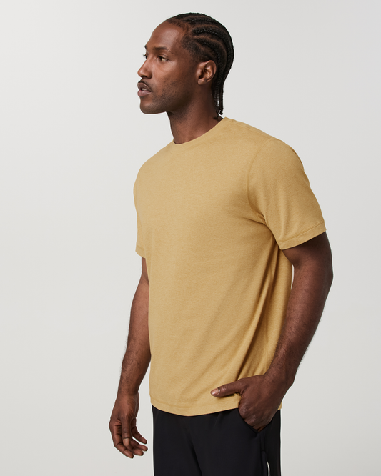 Short Sleeve Ponto Performance Tee | Golden Brown Heather