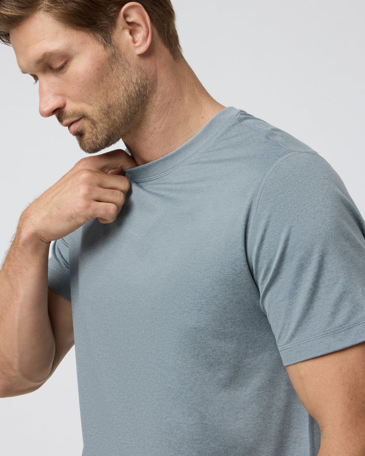 Short Sleeve Ponto Performance Tee | Dusty Blue Heather