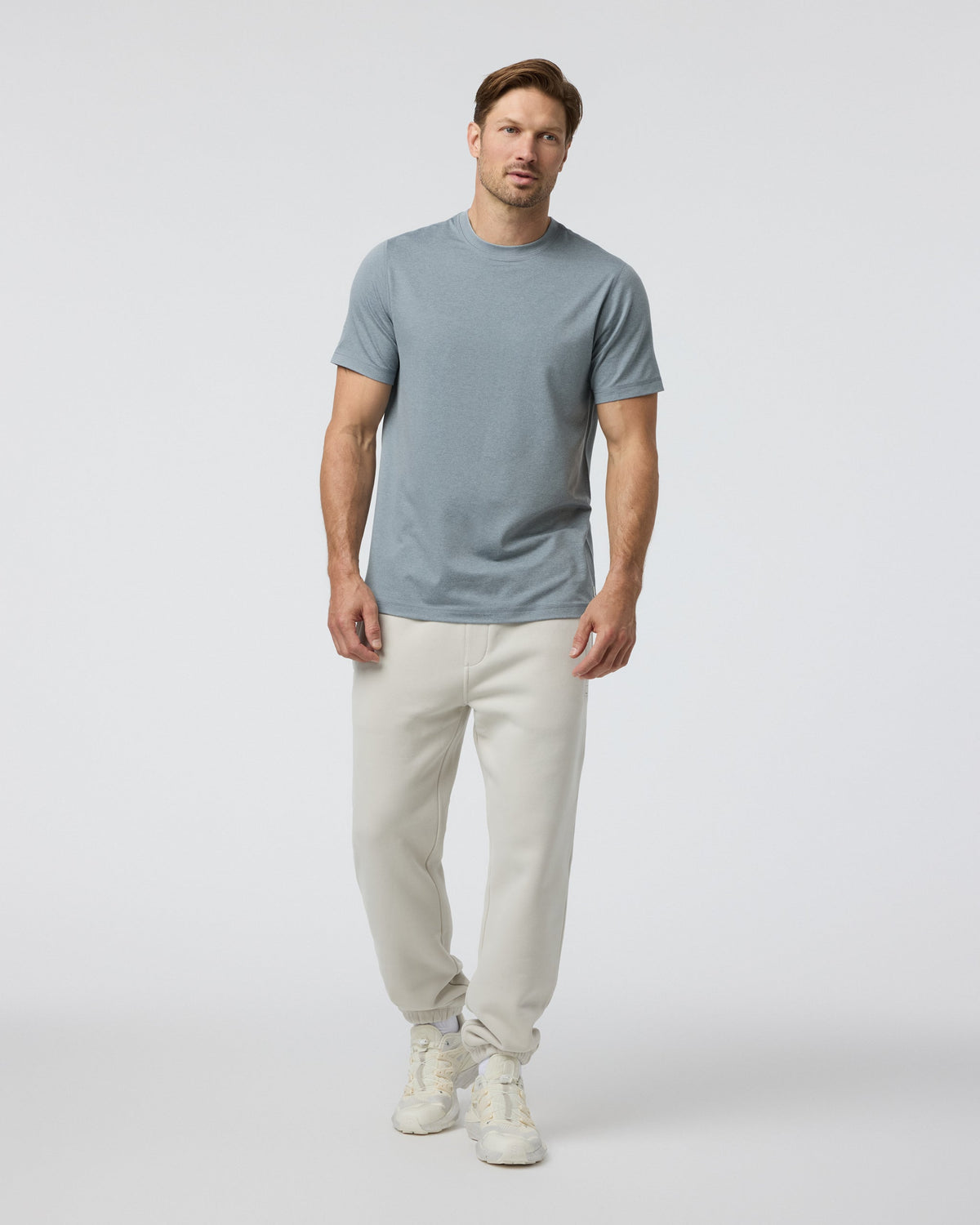 Short Sleeve Ponto Performance Tee | Dusty Blue Heather