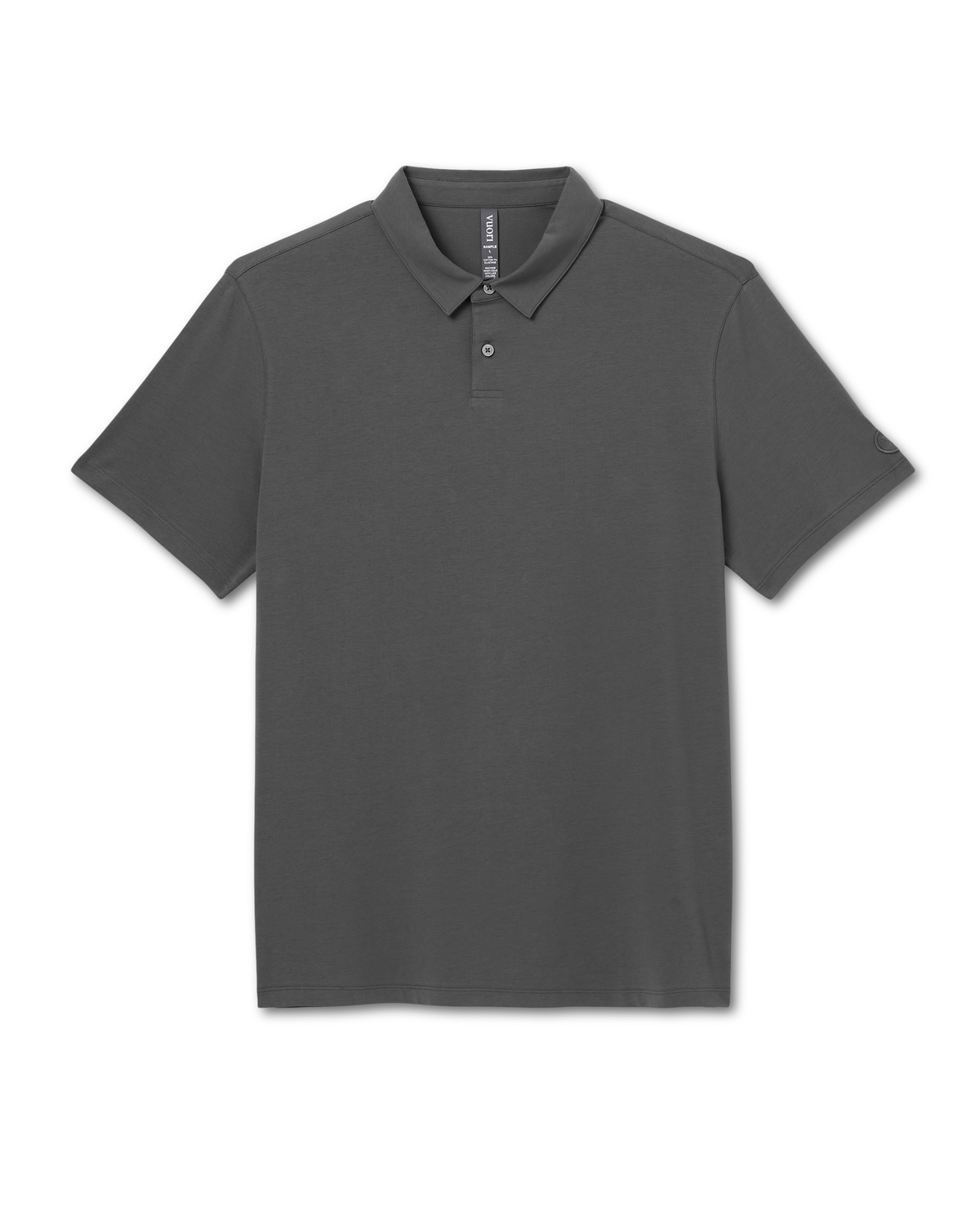 Short Sleeve Feather Polo | Dark Pewter Garment Dye
