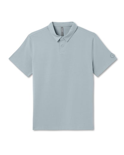 Short Sleeve Feather Polo | Raindrop