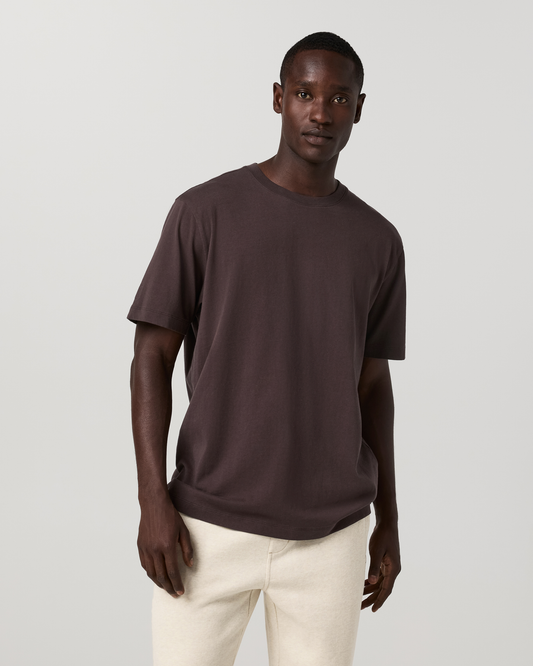Short Sleeve Vuori Heavyweight Cotton Tee - Relaxed Fit | French Roast