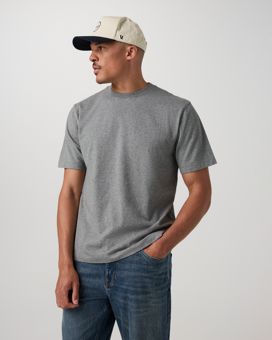 Short Sleeve Vuori Heavyweight Cotton Tee - Relaxed Fit | Grey Heather