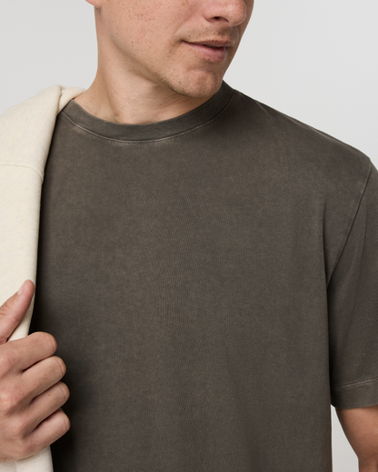 Short Sleeve Vuori Heavyweight Cotton Tee - Relaxed Fit | Oregano Garment Dye