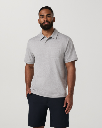 Short Sleeve Ponto Performance Polo | Light Heather Grey
