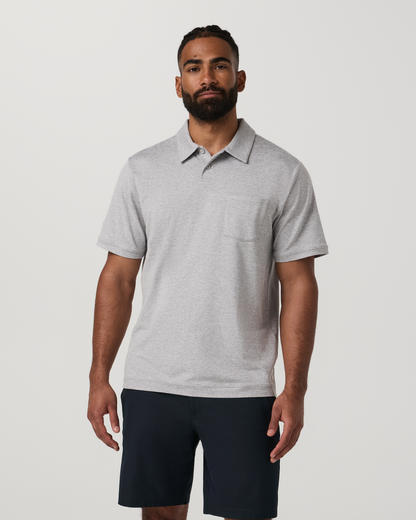 Short Sleeve Ponto Performance Polo | Light Heather Grey