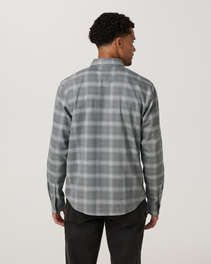 Long Sleeve Midweight Flannel Shirt | Grey Heather