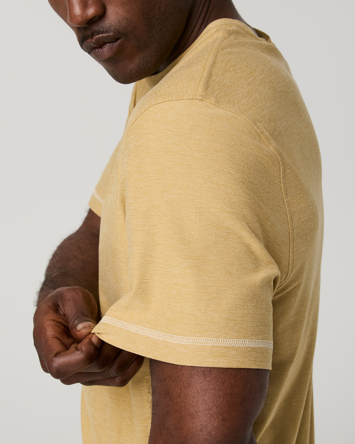 Short Sleeve Strato Tech Tee - Contrast | Golden Brown Heather