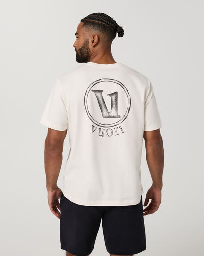 Short Sleeve Heavyweight Cotton Graphic Tee | Ivory