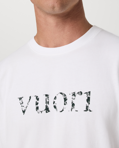 Short Sleeve Heavyweight Cotton Graphic Tee | White Logo Graphic