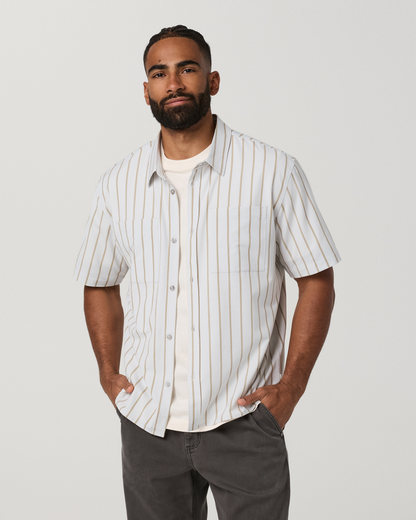 Short Sleeve Bridge Button Down - Relaxed Fit | Salt Marina Stripe