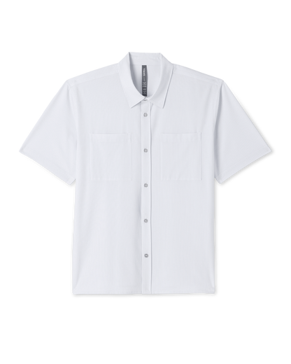 Short Sleeve Bridge Button Down - Relaxed Fit | White Dune Stripe