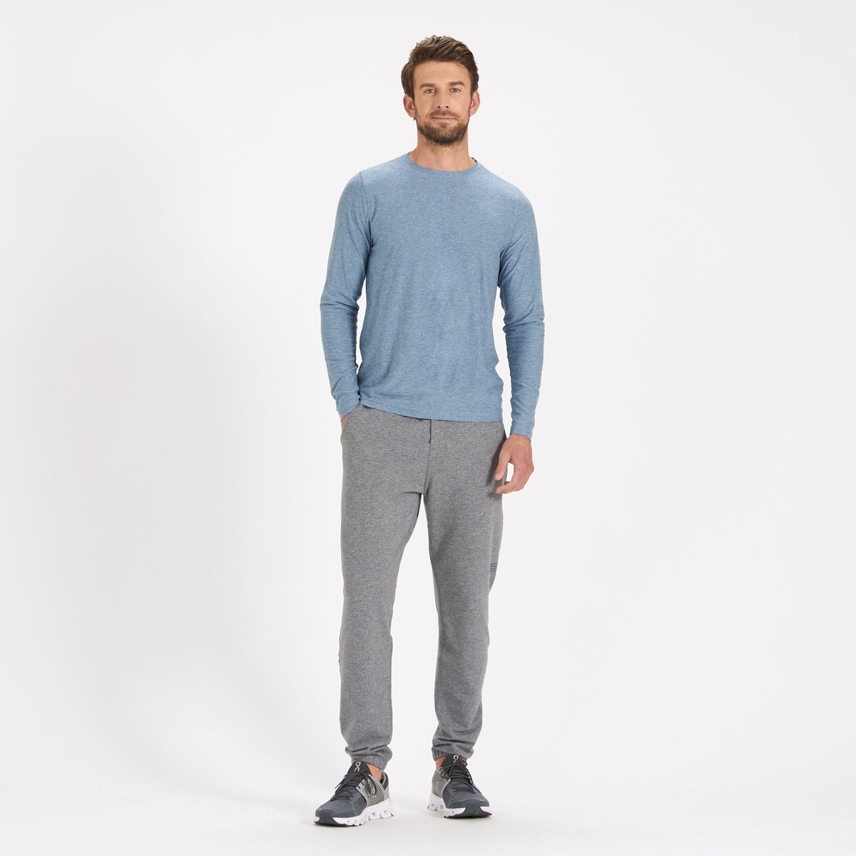 Long Sleeve Strato Tech Tee | Cloud Heather