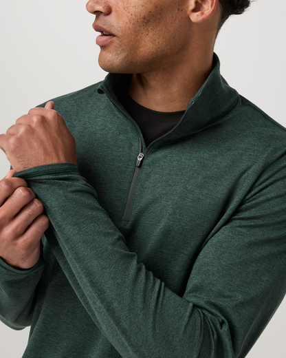 Ponto Half Zip Mock Neck | Hemlock Heather