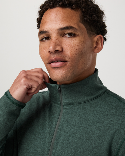 Ponto Half Zip Mock Neck | Hemlock Heather