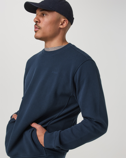 Pique Fleece Crew | Ocean Blue