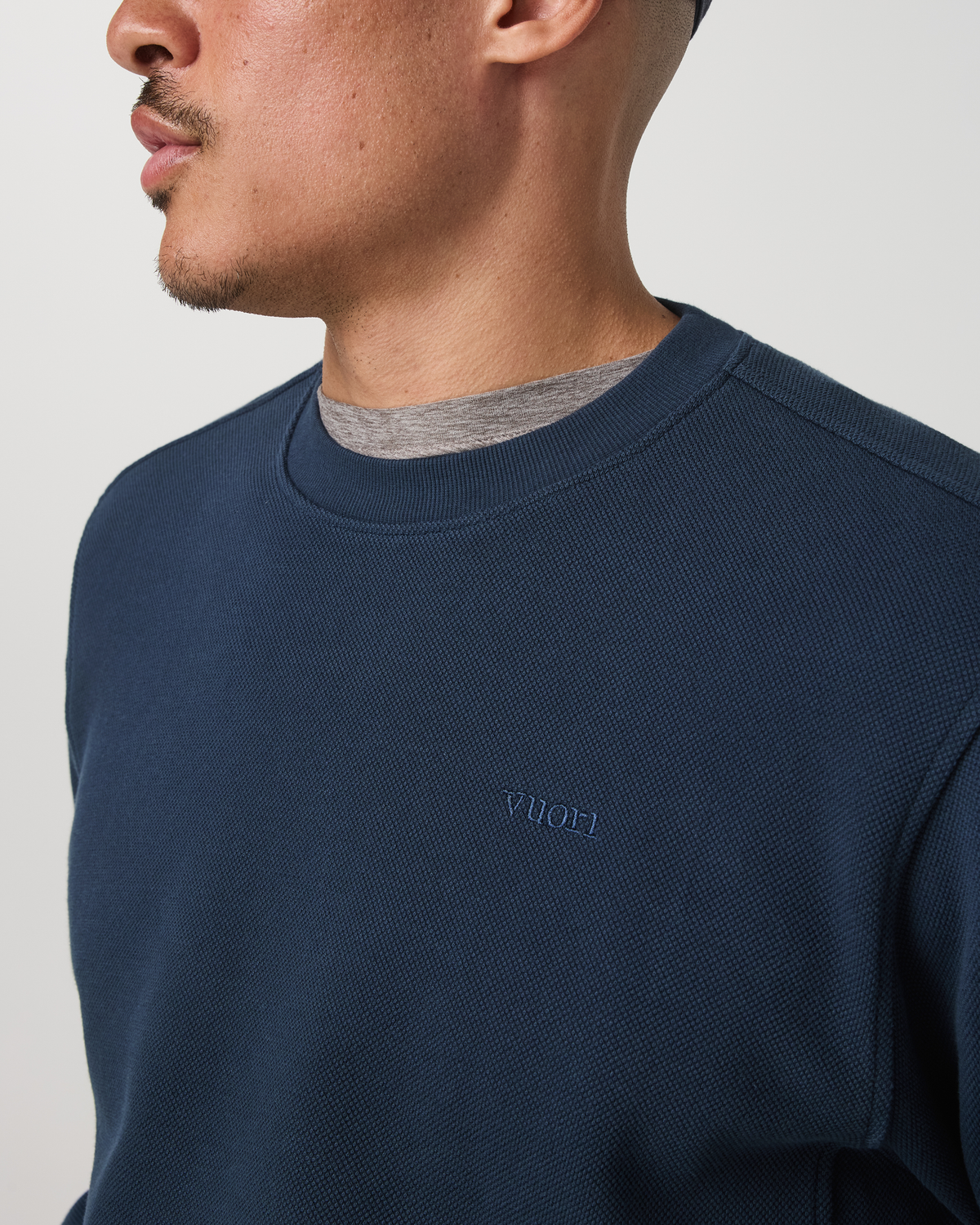 Pique Fleece Crew | Ocean Blue