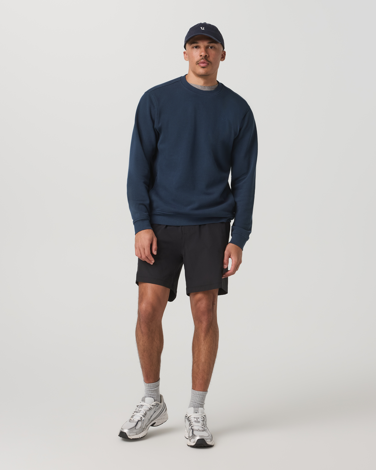 Pique Fleece Crew | Ocean Blue