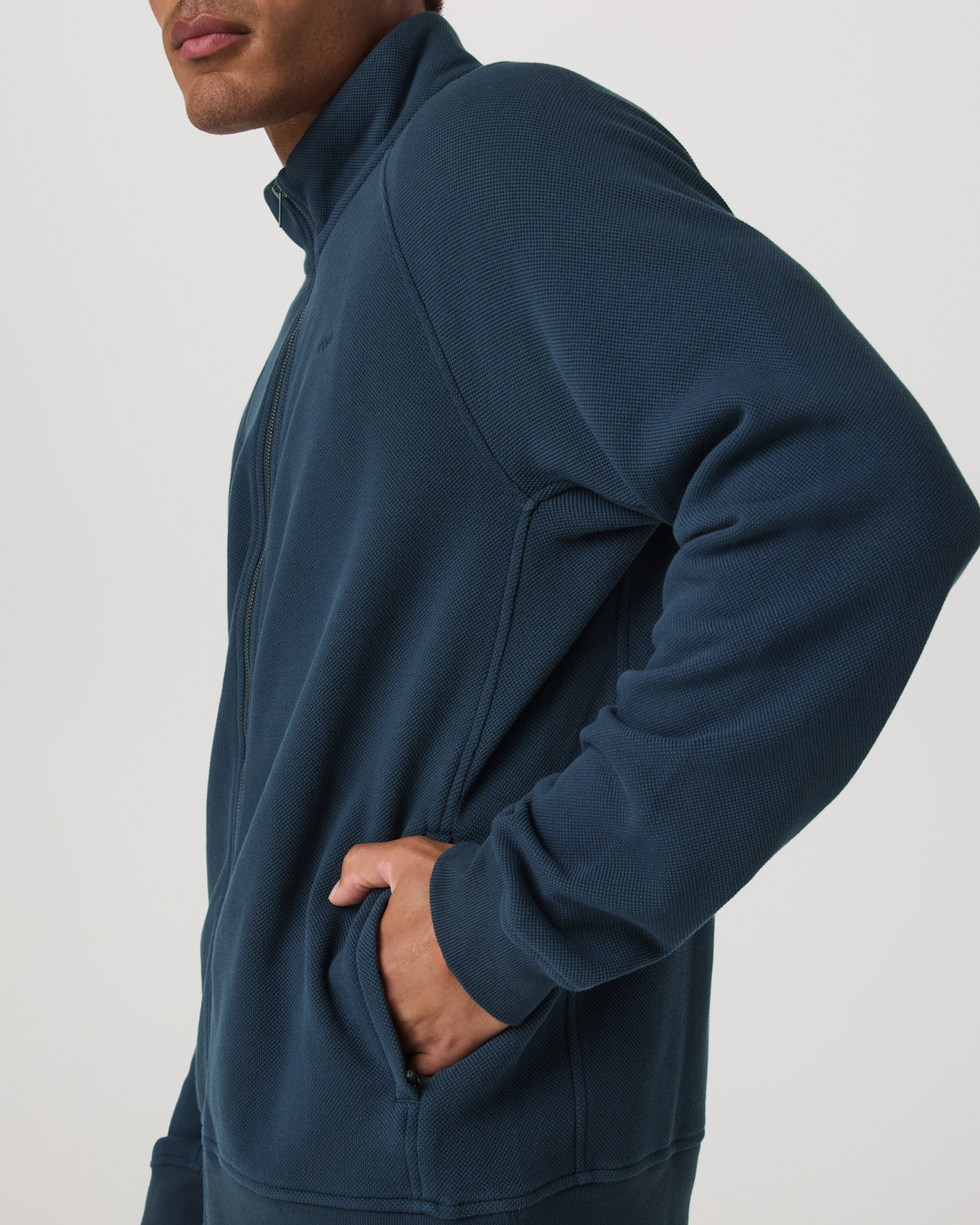 Pique Fleece Track Jacket | Ocean Blue