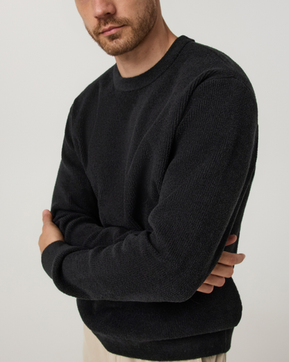 Midweight Rib Sweater | Black