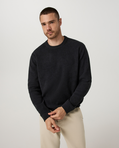 Midweight Rib Sweater | Black