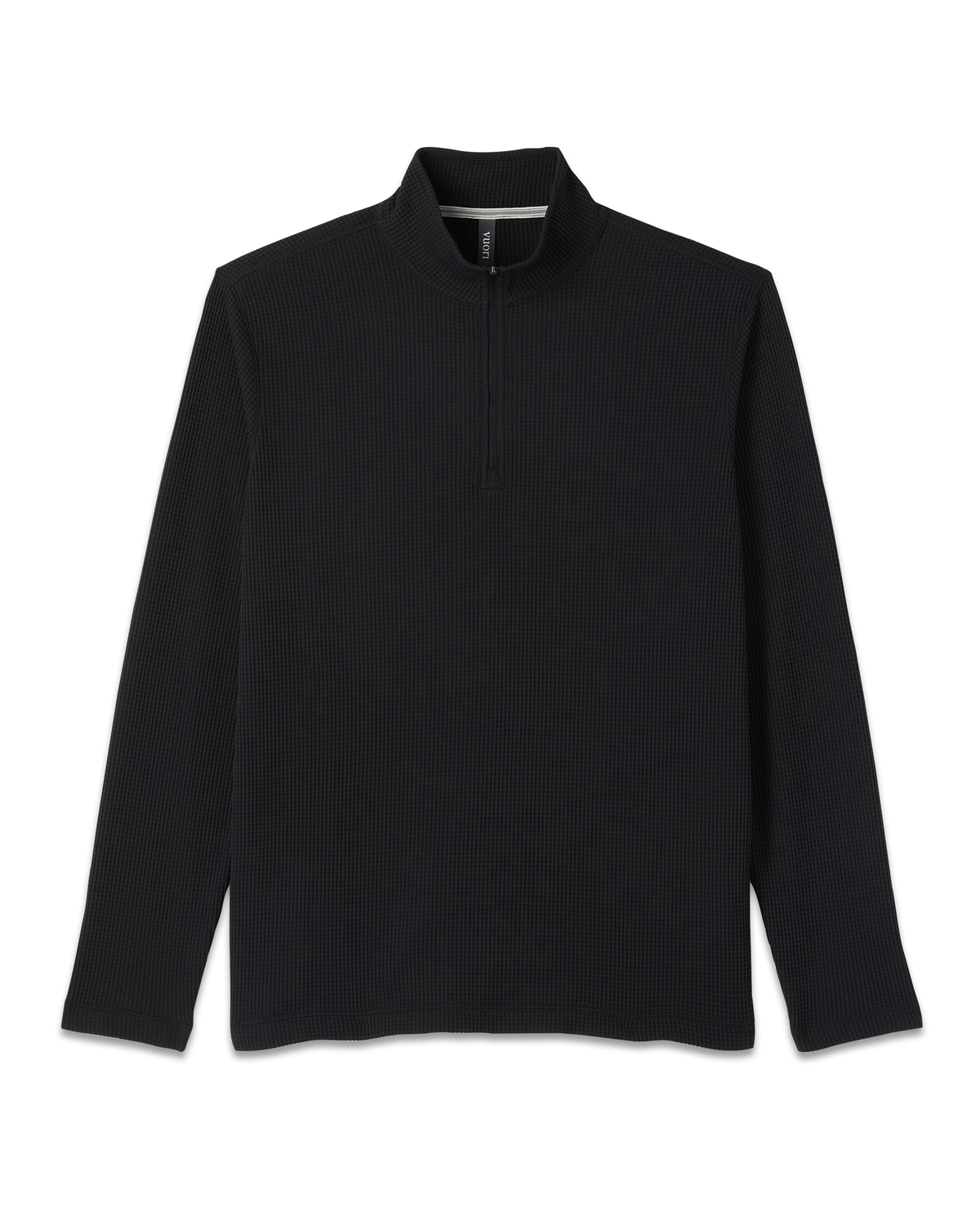 Lightweight Tech Waffle Quarter Zip | Black