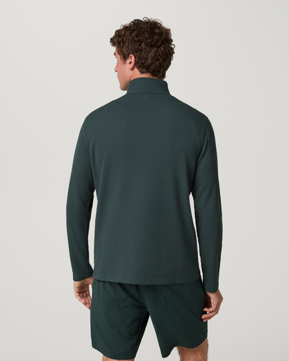 Lightweight Tech Waffle Quarter Zip | Hemlock