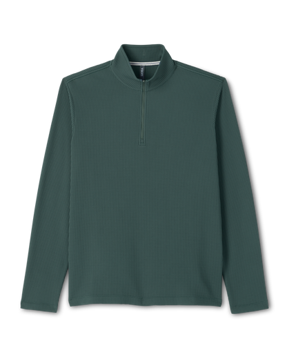 Lightweight Tech Waffle Quarter Zip | Hemlock