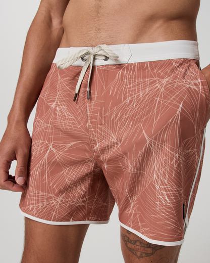Cruise Boardshort 5" | Vintage Red Palm Shadow