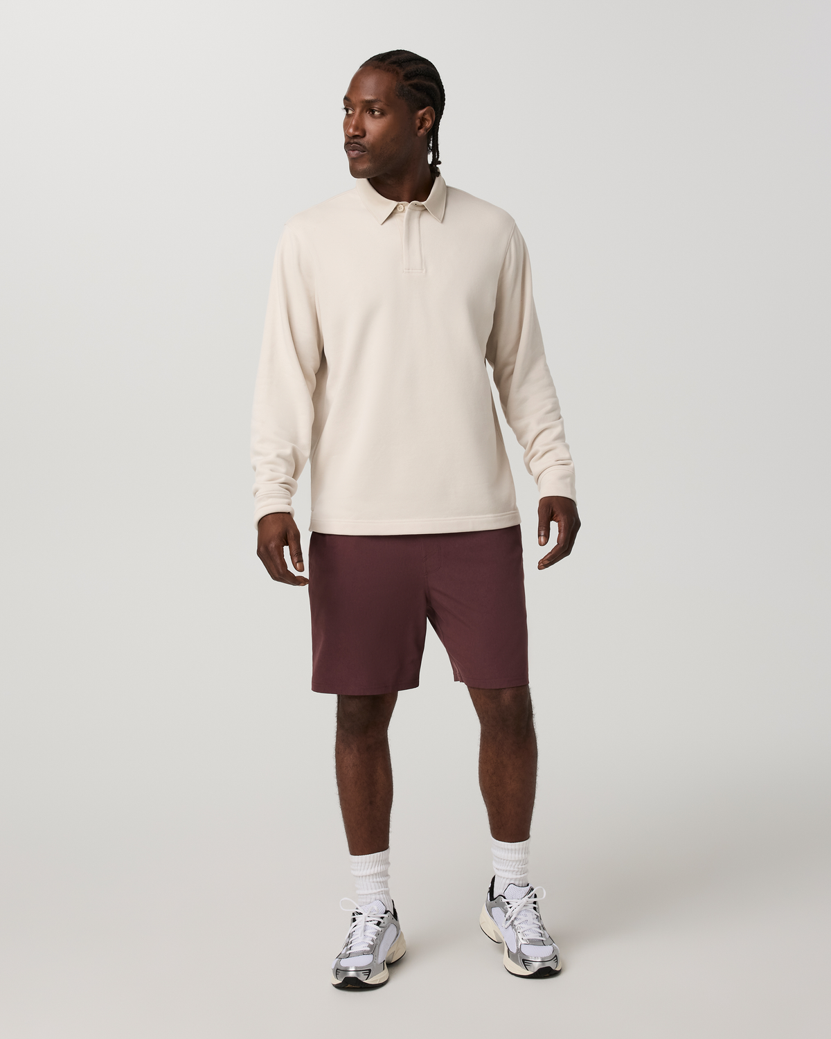 Banks Session Short Unlined 7" | Boysenberry Linen Texture