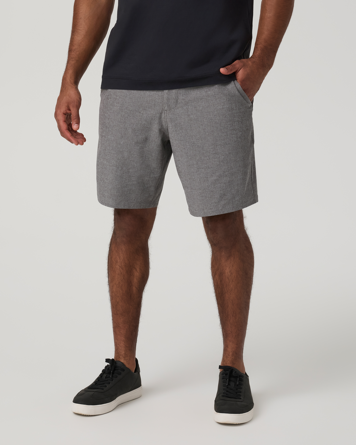 Aim Short 8" | Gull Grey Linen Texture