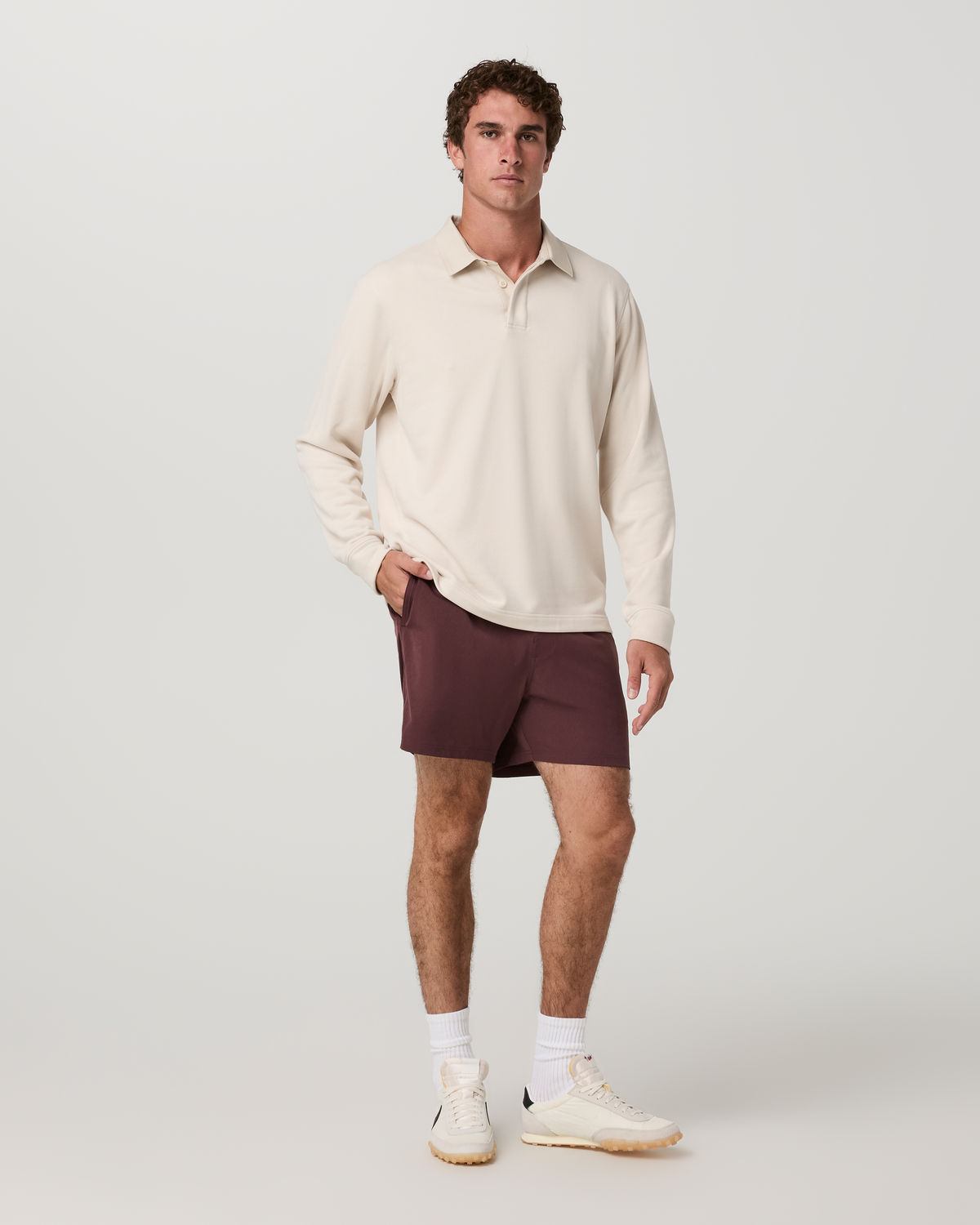 Banks Session Short Unlined 5" | Boysenberry Linen Texture
