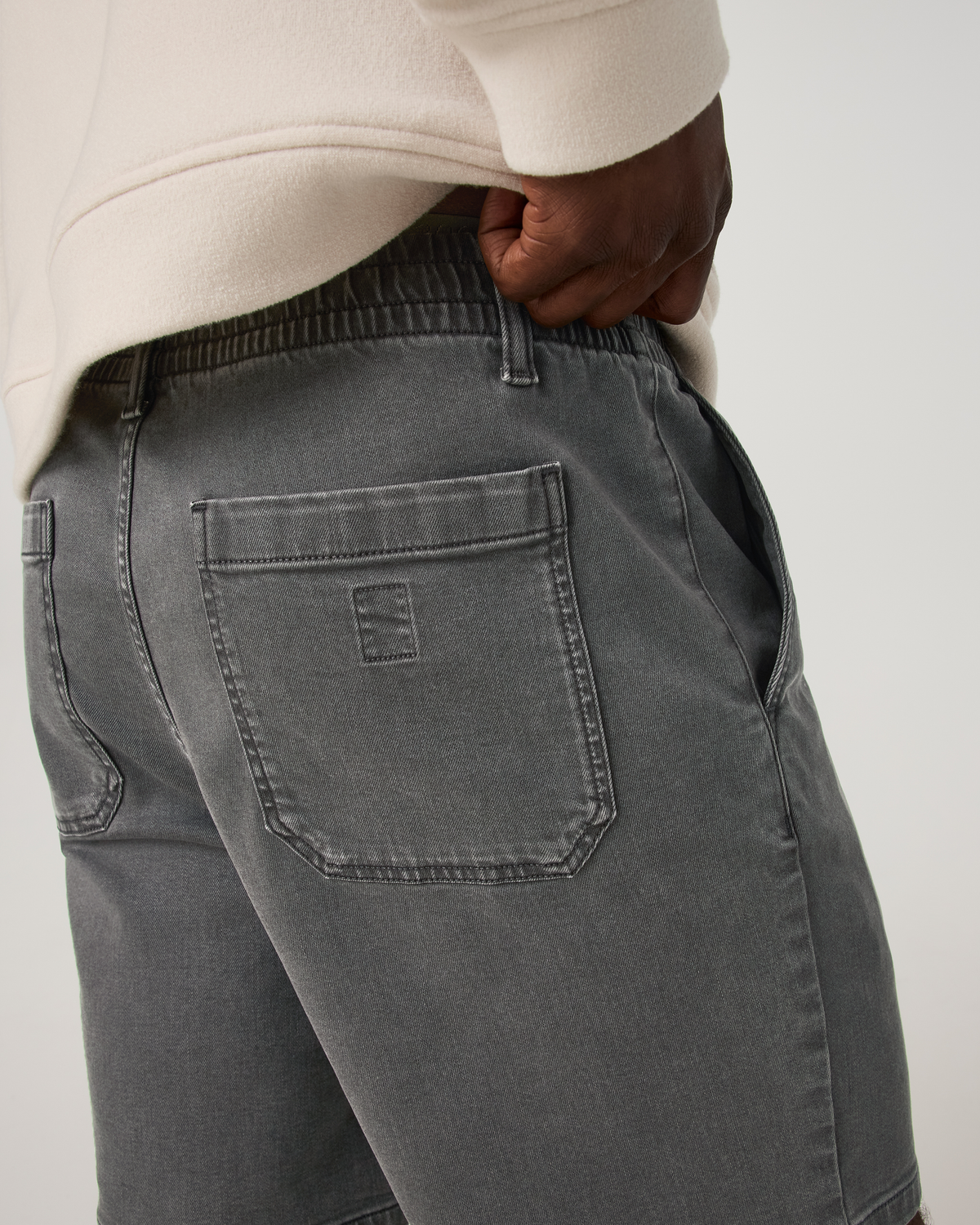 Benton Twill Elastic Waist Short 8" | Dark Pewter