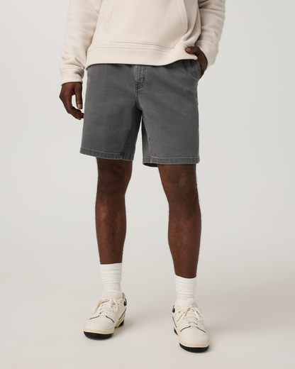 Benton Twill Elastic Waist Short 8" | Dark Pewter
