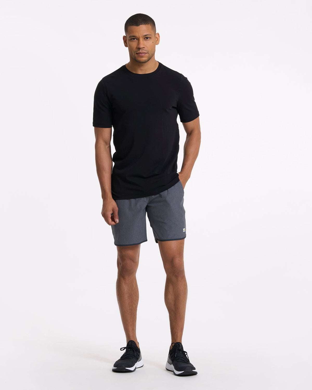 Banks Short Unlined 7" | Charcoal Engineered Stripe