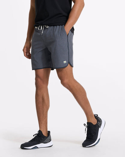 Banks Short Unlined 7" | Charcoal Engineered Stripe