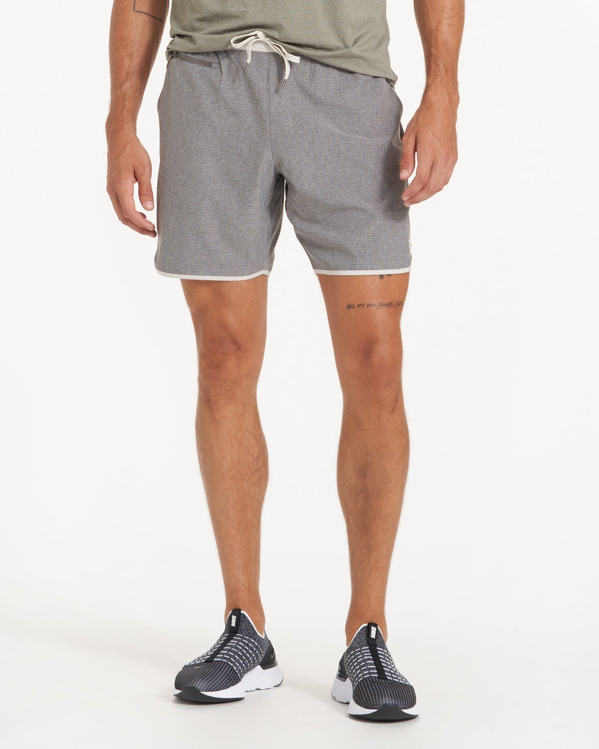 Banks Short Unlined 7" | Grey Engineered Stripe