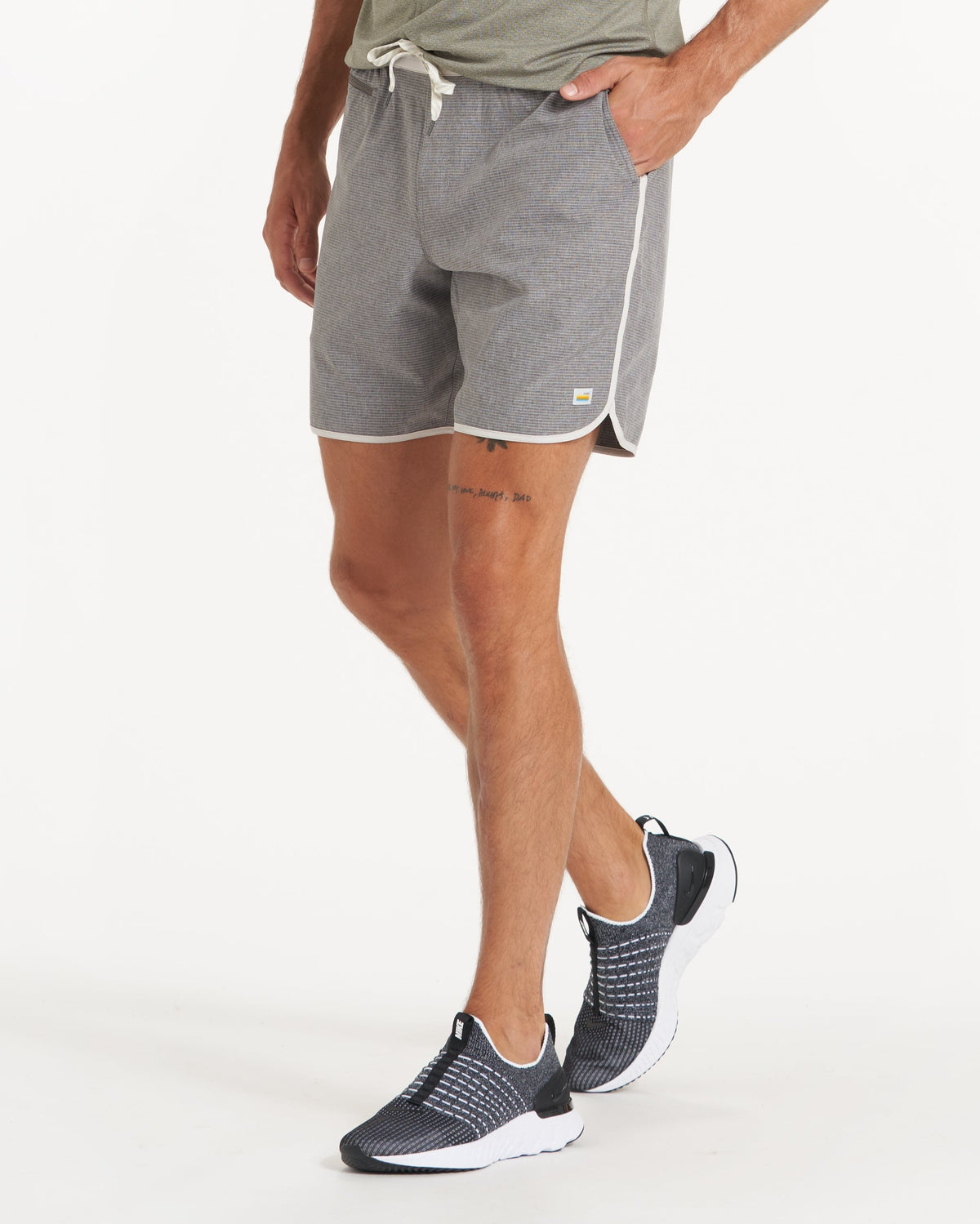 Banks Short Unlined 7" | Grey Engineered Stripe