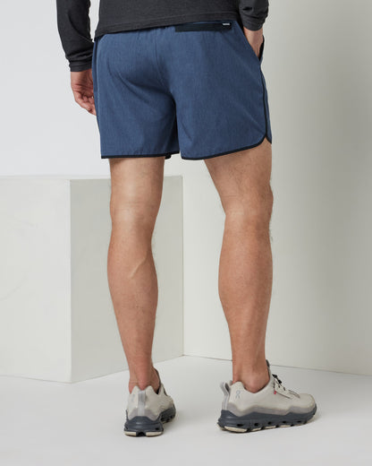 Banks Short Unlined 5" | Azure Linen Texture