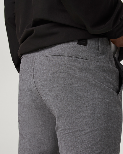 Aim Trouser Athletic Slim Fit 30" | Gull Grey Linen Texture