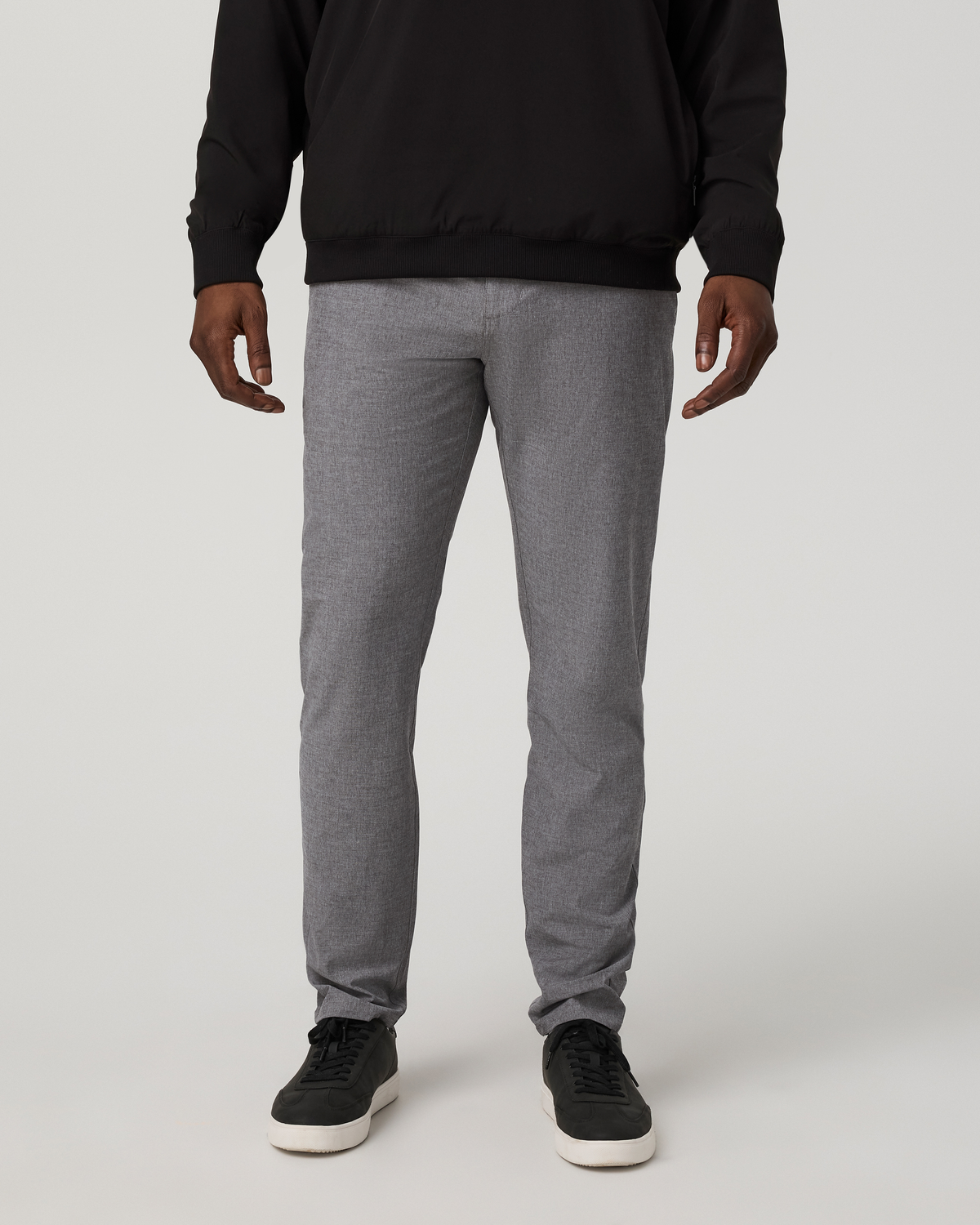 Aim Trouser Athletic Slim Fit 30" | Gull Grey Linen Texture