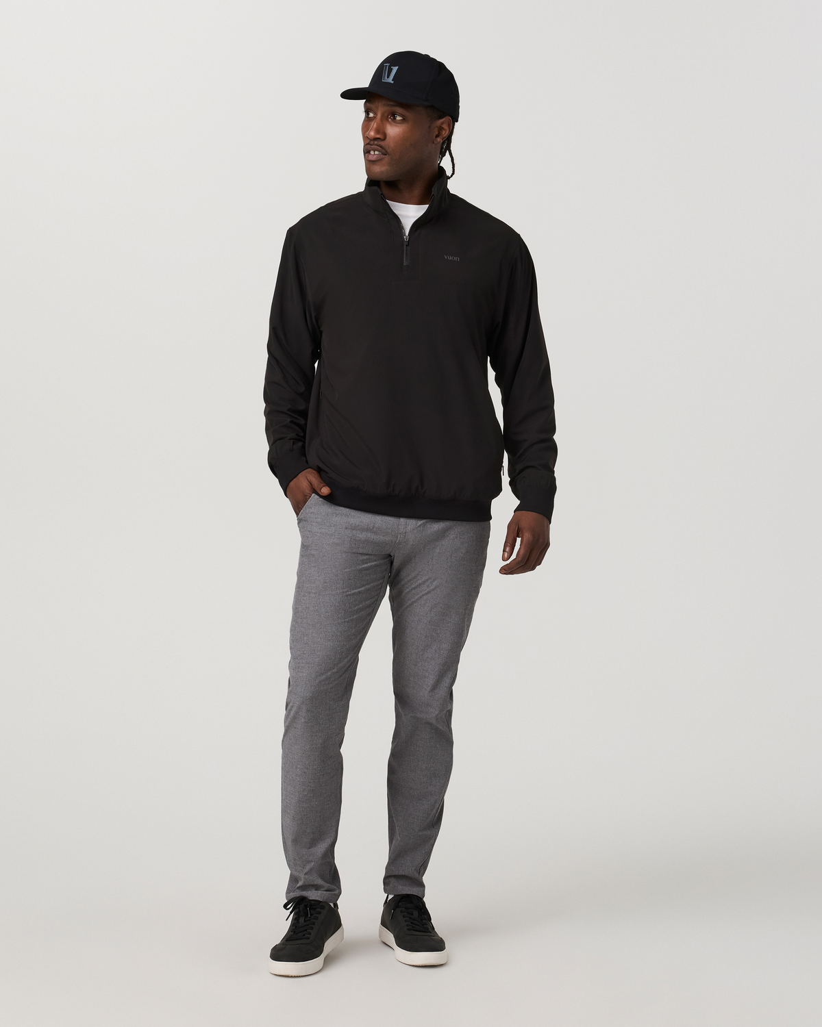 Aim Trouser Athletic Slim Fit 30" | Gull Grey Linen Texture