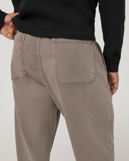 Benton Twill Elastic Waist Pant Relaxed Fit 30" | Smokey Taupe